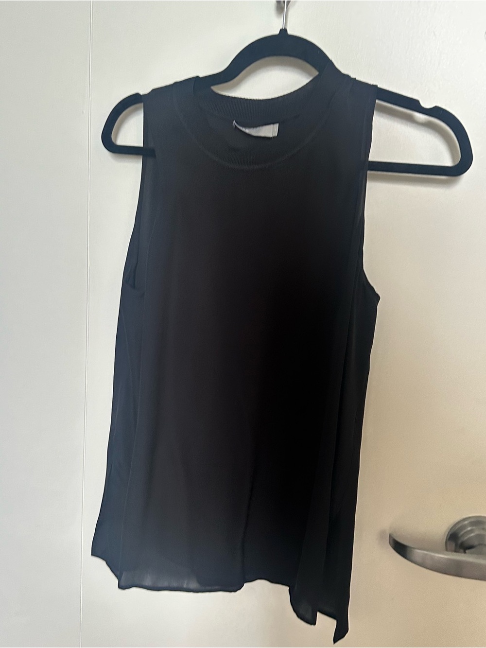 Vince Black Sleeveless Silk-Blend Camisole Tank medium
